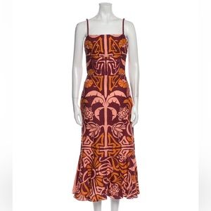 Johanna Ortiz Printed Midi Dress, Size XS